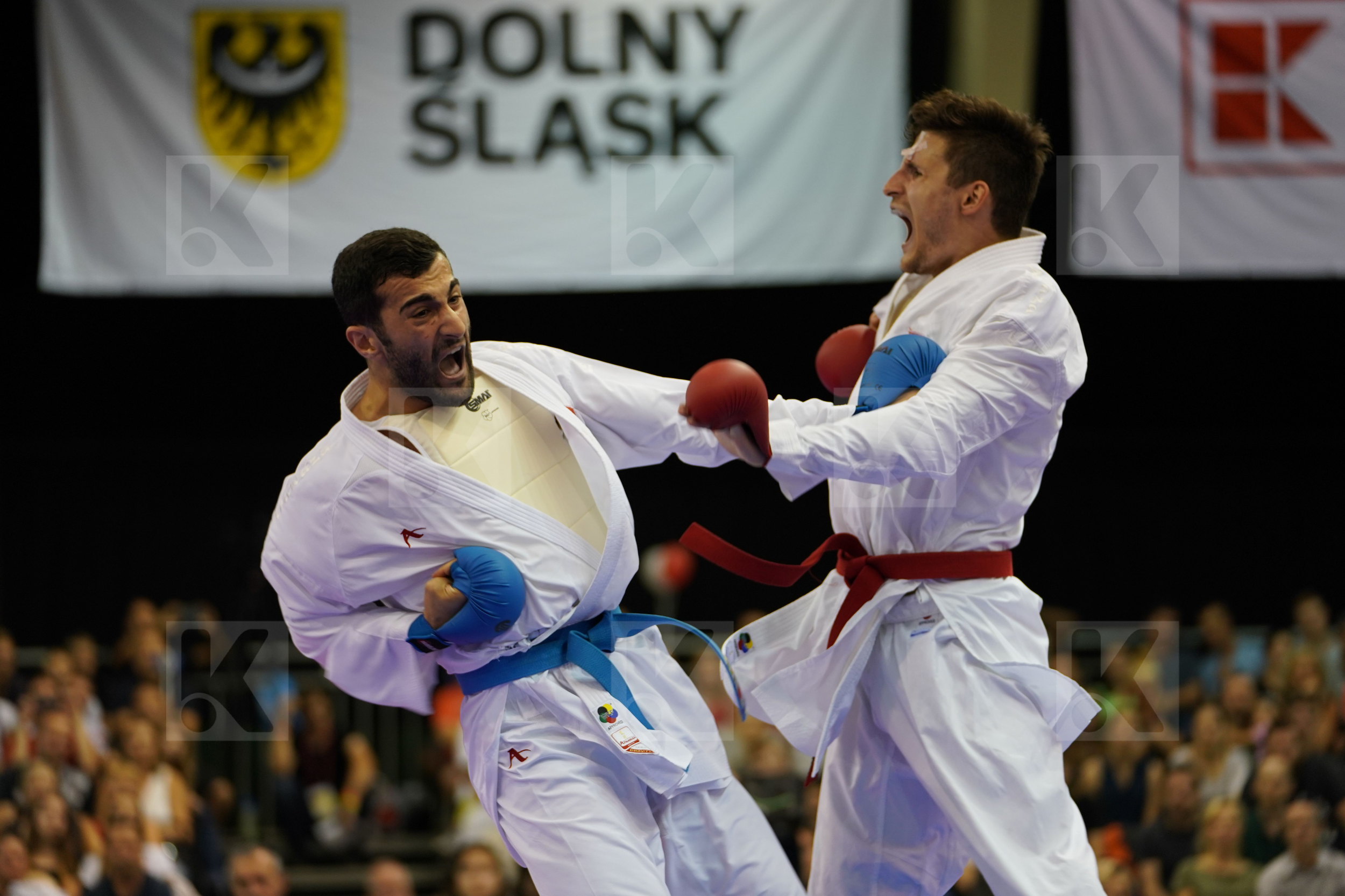 Aktas Ugur bronze match Male Kumite -84kg Poland Turkey Warda Kamil